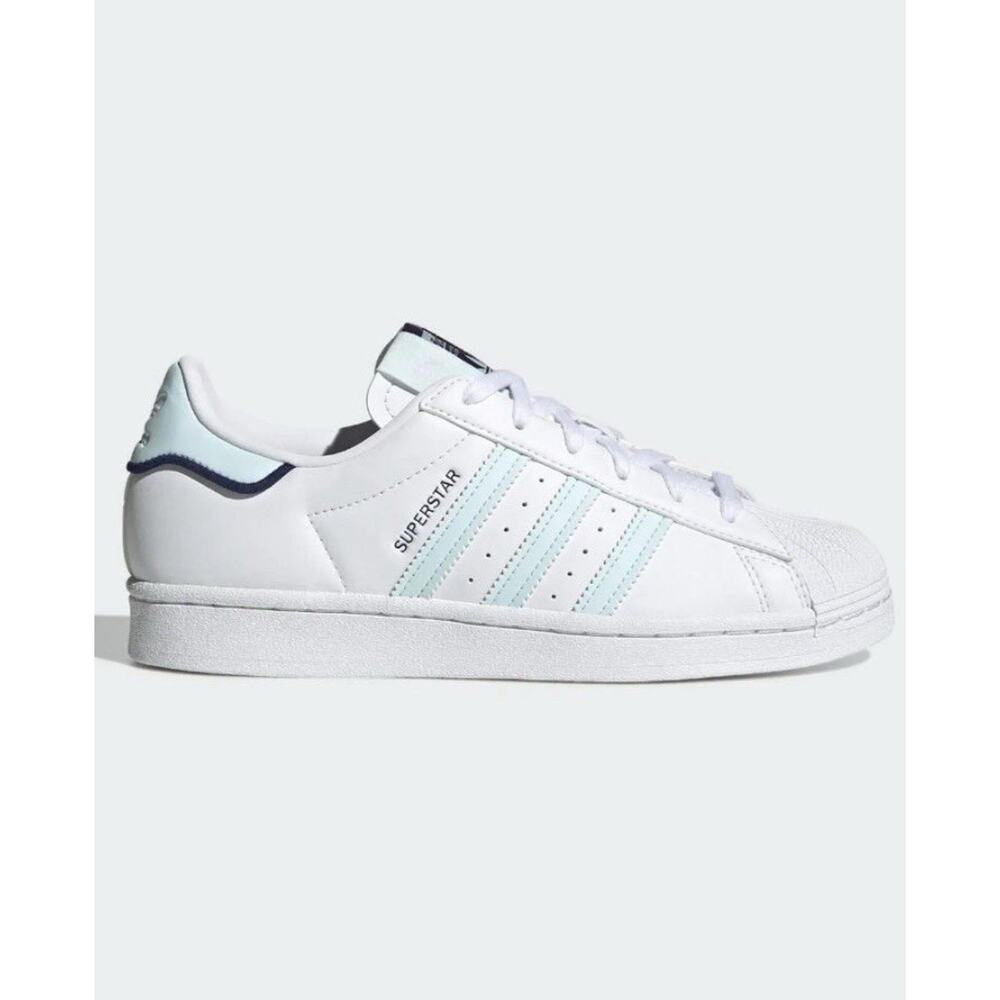 Adidas Originals Superstar Women Casual Shoes White / Almost Blue 4Y 5.5W